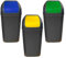 Set de 3 Cubos - Papeleras con tapa basculante de 15L/u color verde,azul y amarillo
