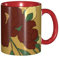 FJQWKLF Double Color Mug Ceramic Mugs Suitable for Cappuccino, Latte, Cereal, Yogurt, Milk, hot or Cold Drinks Micro-Wave Oven Red Moonflower Prints