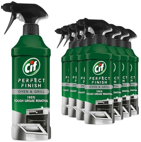 Cif Perfect Finish 100% Tough Stain Removal Spray for Stainless Steel, Anti Limescale, Oven & Grill or Anti Mould Effective Degreaser for Kitchen and Outdoor, 435ml (Buy 18, Oven & Grill)