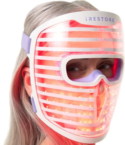 iRestore Illumina LED Face Mask - Advanced Skin Care Tool with Red, Infrared and Blue Light Therapy, Improves Skin Look, Promotes Shine and Supports a