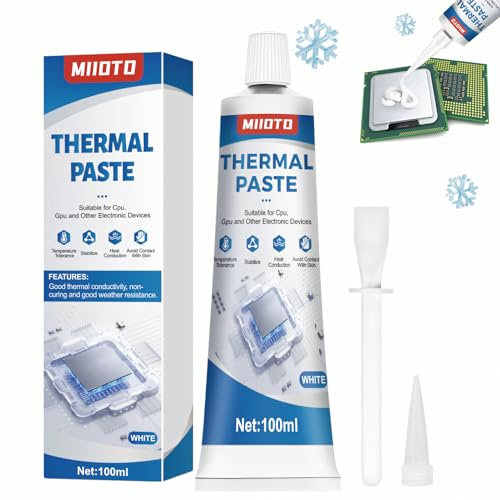 Miioto Thermal Paste, Pâte Thermique Processeur, Pâte Thermique, Résistance à Haute Température, Adaptée aux Réfrigérateur de Camping-Car, Produits électroniques, Refroidissement du Processeur, 200g