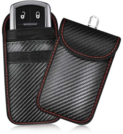 2 Stück Keyless Go Schutz Autoschlüssel, 14 * 10cm, RFID Funkschlüssel Schutz Keyless Abschirmung, Universal Schlüsselschutz Diebstahlschutz Schlüsseltasche Schwarz Schlüsseletui für BMW