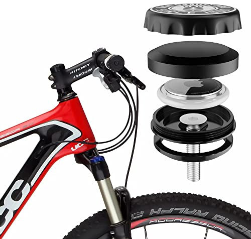 Fahrradhalterung für AirTag , Versteckte-AirTag-Fahrrad Kompatibel mit 1-1/8„ und 1-1/4“ (28,6mm oder 31,8mm), Anti-Diebstahl-Fahrrad-GPS-Tracker-Zubehör Wasserdichte AirTag-Halterung für Fahrräder