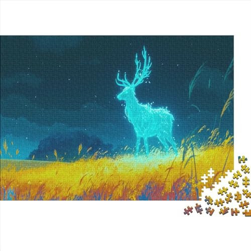 Stag 500 Piece Jigsaw Puzzles for Adults 500 Pieces Puzzle Glowing Sprite Deer Gifts Home Decoration Educational Games Premium Multicolor Impossible 500pcs (52 * 38cm)
