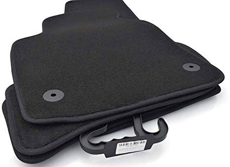 Fußmatten passend für VW e-Up eUp Velours Matten Automatten Set Schwarz 4-teilig Wetterfest mit Original Befestigung