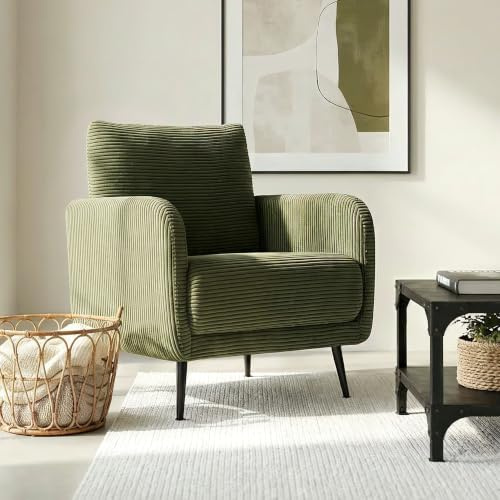 Sicaan Emma Designer-Sessel aus salbeigrünem Cord
