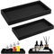 2 Stück Silikon Badezimmer Tablett Deko, Dekotablett Deko Tablett,Badezimmertablett, Badezimmer Tablett Organizer,Schminktisch Tablett, für Tücher, Kerzen, Kosmetik (Schwarz)