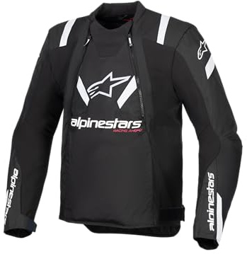 Alpinestars T-Stunt Air Motorrad Textiljacke, schwarz/weiß, XL