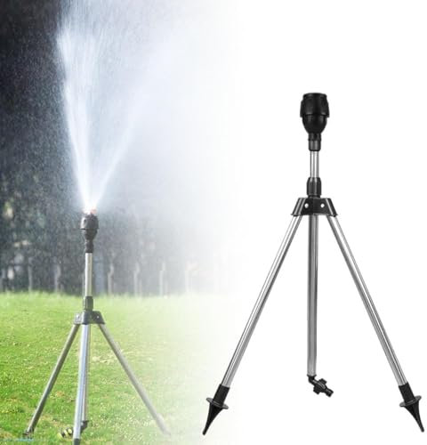 Garden Sprinklers for Lawns, 2025 New 360 Degree Rotating Adjustable Height Tripod Sprinkler, Large Area Automatic Rotation Water Sprinkler For Garden Agricultural Irrigation