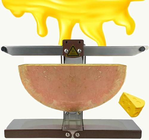 XCSCUK Gewerblicher elektrischer Raclette-Käse-Schmelzer, 900 W Verstellbarer Edelstahlgrill, für Restaurant, Küche