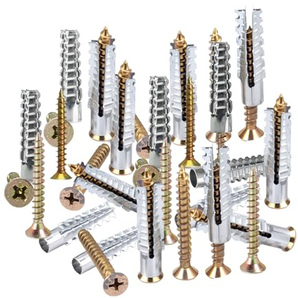 Gwtdtoad Viti per Cartongesso | Tasselli di Espansione - Ferramenta per Antenne Scaffali Placcatura Foratura Montaggio Quadri Armadi Mensole Guardaroba,Per Calcestruzzo e Cartongesso e Porta in Legno