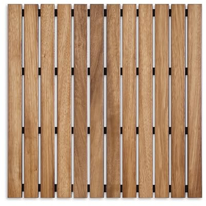 Tarima/Alfombra Flexible para Ducha y baño, en Madera de Teca (60 x 60 cm)