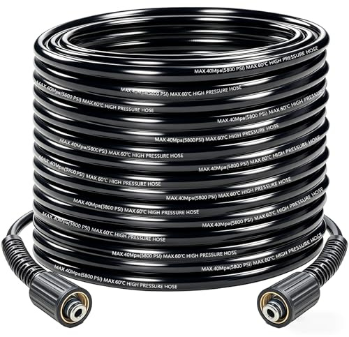M22 High Pressure Washer Hose,20M/65.6Ft Kink Resistant Power Washer Hose, 5800PSI Pressure Washer Accessory, 14mm Female Replacement Jet Wash Hose Compatible with Most Brands