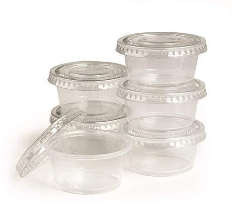 We Can Source It Ltd – 1oz. Disposable Vodka Rum Jelly Shot Container with Leak Proof Lids – Shot Drink Glasses – Dessert Cups with Lids – For Party, Dinners – & Recyclable – 100 Pack