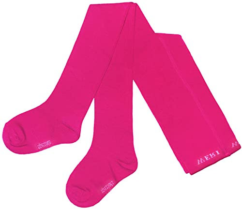 Weri Spezials Baby und Kinder Strumpfhose Baumwolle für Mädchen UNI Glatt in mehreren Farben (152-164, Pink)