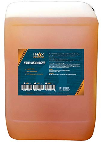 INOX® Nano concentré de Cire Chaude, 25L - Cire en Spray pour Les Stations de Lavage et Les installations de Lavage de Voitures, Lavage de Voitures et Entretien de la Peinture