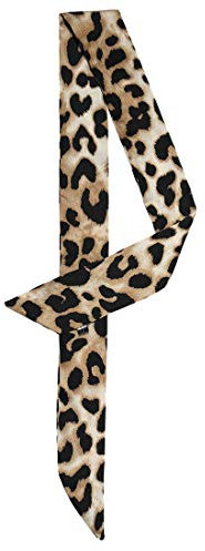 Allegra K Skinny Schal für Damen, dünn, lang, modisch, Leopardenmuster - Braun -
