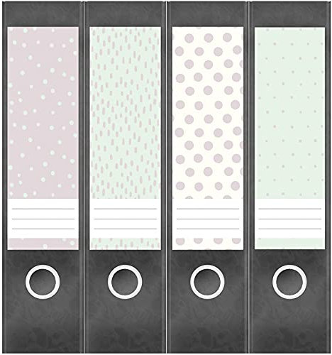Etiketten für Ordner | Deko 26 Muster Mix | 4 breite Aufkleber für Ordnerrücken | Selbstklebende Design Ordneretiketten Rückenschilder