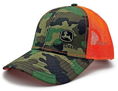 JOHN DEERE Casquette camouflage avec maille orange, Camouflage, orange, taille unique