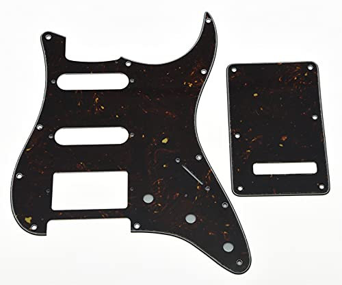 Gitarren-Kratzplatte Pickguard Back Plate- Schrauben HSS. Dunkelbraune Schildkröte Für Stratocaster Schlagbrett