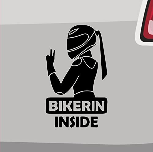 Bikerin Inside Aufkleber -6 Größen 21 Farben- Respekt Frau Girly Power Girl Bike