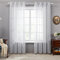 Deconovo Gardinen Weiß Vorhang Transparent Leinenoptik Ösenvorhang Voile Ösenschal Wohnzimmer, 245x140, Welle
