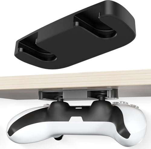 Supporto da tavolo per controller da appendere sotto la scrivania per controller PS5 PS4, senza viti, base solida senza piegatura (confezione da 1)