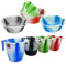 (Set of 2) 1 x 1.5 Litre Plastic Tie Dye Water Jug with Angled Grip Handle and Pourable Spout and 1 x 20” Round Plastic Tie Dye Washbasin Washing Up Bowl for Bathroom Home Kitchen (Random Colours)