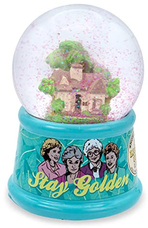 Silver Buffalo The Golden Girls Shady Pines Leuchtende Mini-Schneekugel mit wirbelndem Glitzer-Display