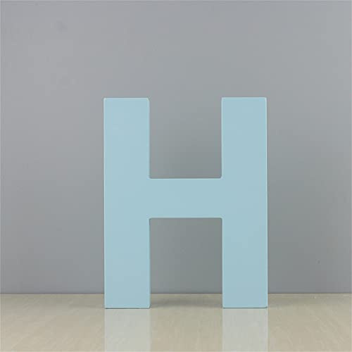 Holz Wand Buchstaben H - Blau Deko Wand Buchstabe für Kinderzimmer Babyzimmer Babyzimmer Babyname und Mädchen Schlafzimmer Dekor
