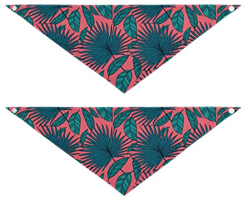 Hundehalstücher aus Milchseide, Haustier-Halstuch, mit Druckknopf, dreieckig, für kleine bis große Welpen, Hunde, Katzen, große Blätter, 2 Stück