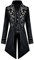 FYMNSI Herren Gothic Steampunk Frack Mantel M?nner Langes Smoking Mittelalter Viktorianischen Retro Jacke mit Waistcoat Uniform Karneval Fasching Halloween Kost?m Party Cosplay 1# Schwarz L