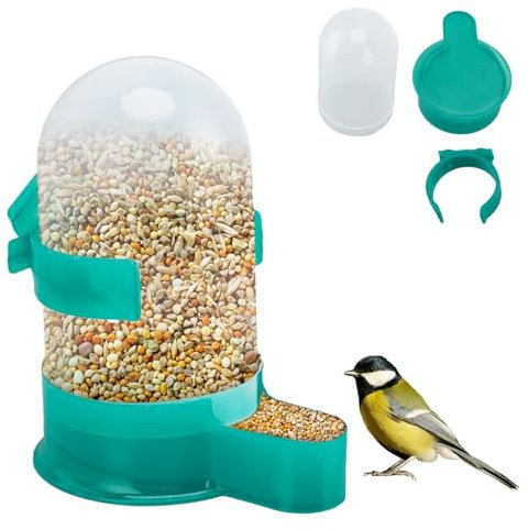 Bebedero para Palomas, Bebedero para Palomas de Apertura Amplia Alimentador de Agua para Palomas Alimentador Automático para Pájaros Grandes para Mascotas Pájaros, Cacatúas, Loros (Verde)(500ml)