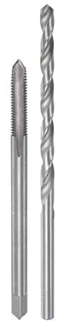 sourcing map Tippen & Bit Sets, M6 x 1 H2 Gerade Flötenmaschine Gewindebohrer 100mm Extra lang, 6mm Hochgeschwindigkeitsstahl (HSS) Twist Bohrer