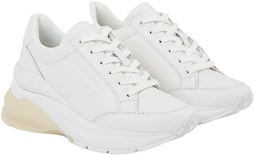 Calvin Klein Damen Wedge Runner LACE UP WN YW0YW01172 Sneaker mit großer Sohle, Weiß (Bright White/Black), 37 EU