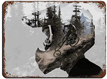 Mountainbike S Toughest Challenge MTB Ride Poster (2) Retro Poster Metall Blechschild Chic Art Retro Eisen Malerei Bar Menschen Höhle Cafe Familie Garage Poster Wanddekoration 30 x 40 cm
