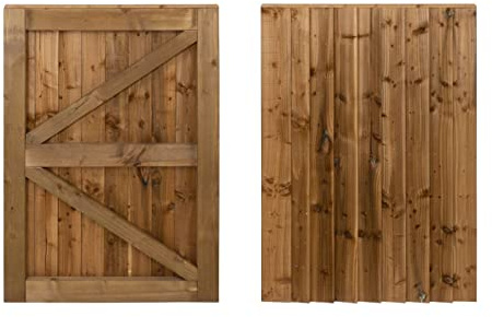 Featheredge Wooden Garden and Side Gates, Fully Framed and Capped (v2)(H-600, W-800, Brown Finish)