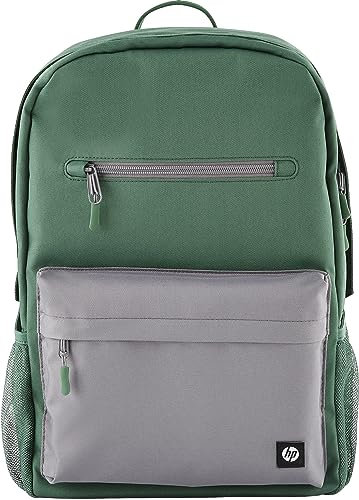 HP Campus 17L, Zaino per Notebook da 15.6, Creato con Materiale Riciclato, Scomparto Dedicato per Computer e Tablet, Tasche Interne Imbottite, Due Tasche Laterali, Impermeabile, Verde
