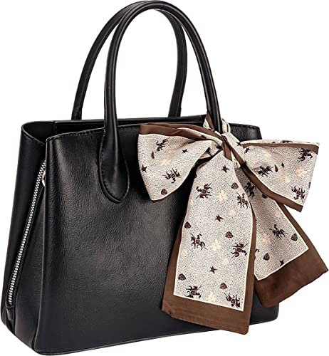David Jones - Handtasche für Damen – Einkaufstasche aus PU-Leder, Schultergurt – mehrere Taschen, mehrere Fächer – Einkaufstasche für die Stadt, Arbeit, elegant, klassisch, schick, Damen, mit Schleife