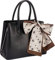 David Jones - Handtasche für Damen – Einkaufstasche aus PU-Leder, Schultergurt – mehrere Taschen, mehrere Fächer – Einkaufstasche für die Stadt, Arbeit, elegant, klassisch, schick, Damen, mit Schleife