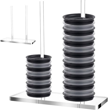 Acrylic Tumbler Lid Organizer, 10 Inch High Rectangle Stacking Tumbler Lid Storage Organizer Vertical for YETI Lids for Up to 24 Lids Cup Lid Holder Stacker for Cabinets Countertop Dining Table
