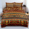 Nyescasa Bohemian Bettwäsche 135x200 Vintage Boho Indisch Geometrisch Böhmisch Wendebettwäsche Set Weiche Mikrofaser Rot Gelb Bunt Bettbezüge mit Reißverschluss und Kissenbezug 80x80cm