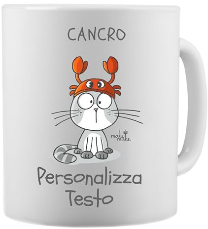 Rienco Tazza Personalizzata Gatto Segno Zodiacale - Tazze Divertenti Ariete Toro Gemelli Cancro Leone Vergine Bilancia Scorpione Sagittario Capricorno Acquario Pesci