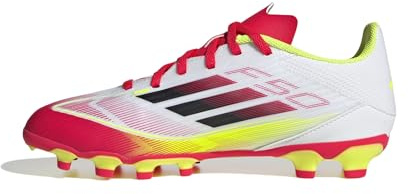 adidas Unisex Kids F50 League Football Boots Multi Ground Kids, FTWR White/core Black/Solar Yellow, 11 UK Child