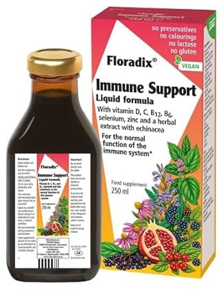 Immune Support Supplement, 250ml, with Vitamin D, C, B12, B6 and Zinc, Vegan Friendly Liquid Formula