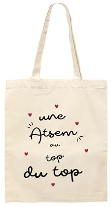 Kiribou Tote Bag Une ATSEM au Top du Top - Cadeau Parfait Pour ATSEM au Top - École