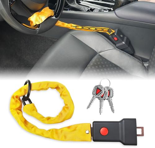 Boiarc Lenkradkralle, Lenkradschloss für Auto Alle Metall Auto Anti-Diebstahl Kettenschloss, Universal Wegfahrsperre Schloss für SUVs, LKW, Pickups (70CM)