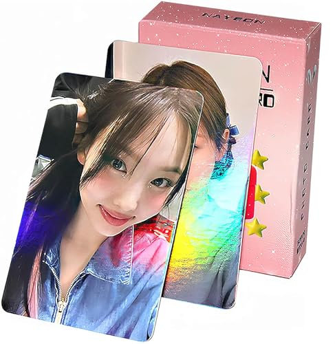NAYEON - Tarjetas fotográficas láser holográficas TWICE NAYEON - Tarjetas fotográficas láser NAYEON Lomo, regalo para fanáticos, juego de regalo de cumpleaños para niñas y niños