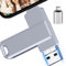 USB Stick 512gb 3-in-1 mit USB-C Adapter für Phone, Android, Tablet, PC und Laptop, Externer Speicherstick– Effizientes Backup von Fotos und Daten, Unterstützt iOS und Android,(Grau)