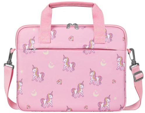 Dadanism Bolsa de Tableta para Niños, Funda Portátil con Asa y Correa para Tablet 12.5 Inch para Fire HD 10 Kids/Fire HD 10 Kids Pro 13th/11th Gen 2023/2021, Unicornio Rosa